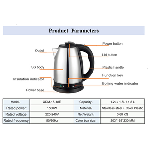 XDM-15-18E Stainless Steel 1.8L Cordless Constant <b>Temperature</b> <b>Kettle</b> 1500W Keep Warm 360 Degree Rotational Hotel - Product Image 2