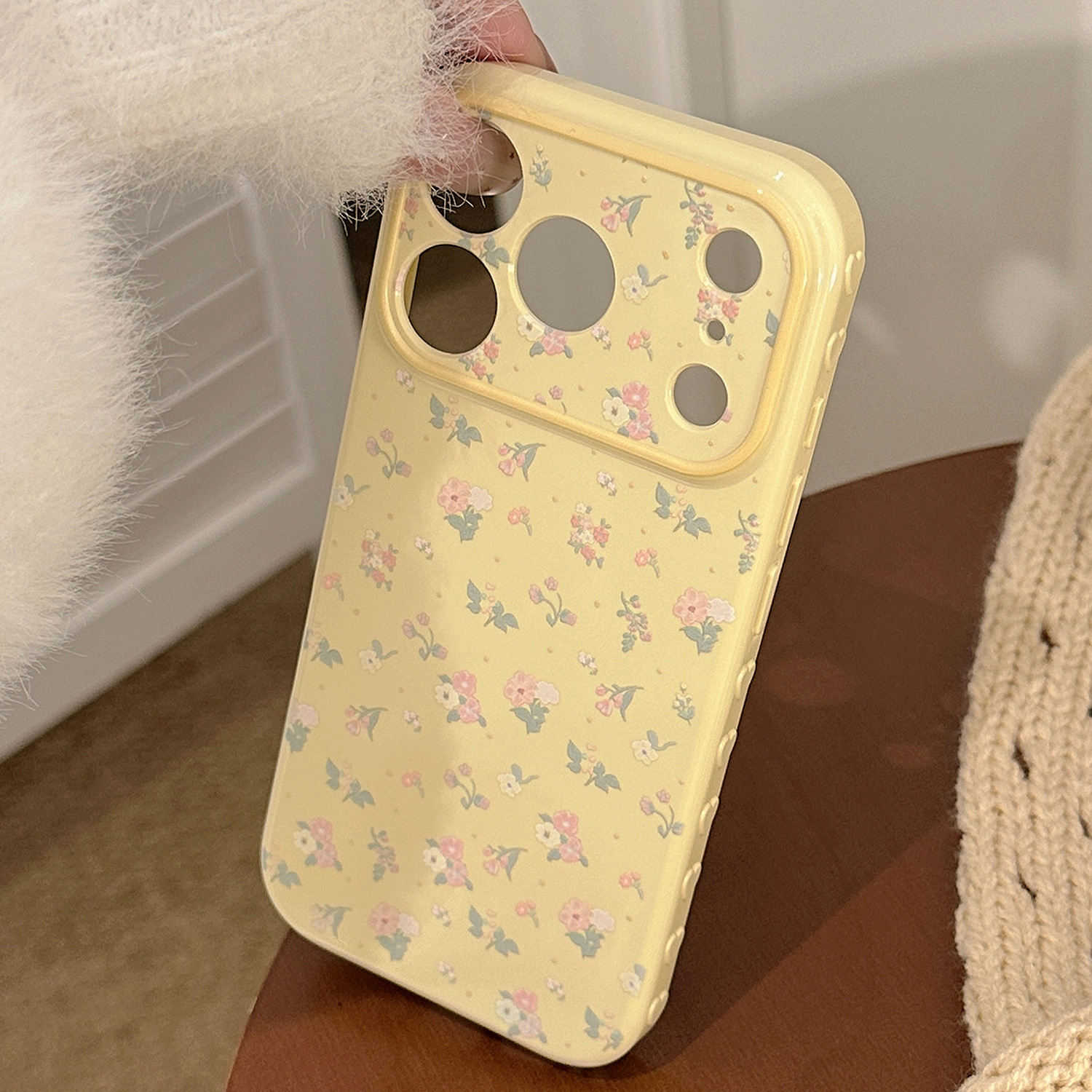 Lemon Yellow Cherry Orchid Leaf Print