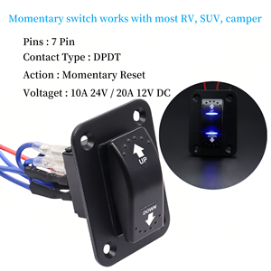 Interruptor basculante momentáneo de 12V y 20 amperios, 7 pines, Control de <span class=keywords><strong>Motor</strong></span> de CC, interruptor de polaridad inversa, panel de interruptor basculante de cabrestante de anclaje hacia arriba y hacia abajo - Product Image 3