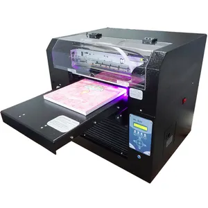 यूवी प्रिंटर A3 आकार स्वागत कैनवास मुद्रण मशीन रंगीन छवियों मुद्रित के माध्यम से यूवी छपाई मशीन