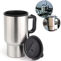 Gobelet chauffant pour voiture 12V, interface allume-cigare, chargeur de voiture, gobelet isotherme en acier inoxydable, mug à café pour accessoires de voiture