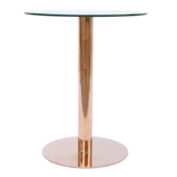 Table de café stable Glastisch Edelstahl Table ronde en verre à une jambe salle à manger en acier inoxydable métal minimaliste or Rose moderne D400mm