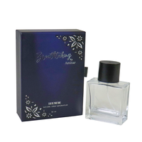 Boîte en papier cylindrique noire de luxe, logo personnalisé, emballage de parfum 50 ml, tube rigide, boîte cadeau