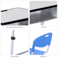 Ensemble Chaise et Bureau Bleu Respirant pour École Primaire, Hauteur Réglable, en Métal Durable, Vente en Gros Direct Usine