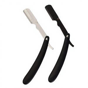 Rasoir droit en acier inoxydable avec manche en acier inoxydable, lame unique pour barbier, corps, maillot de bain et rasage du visage - Product Image 1