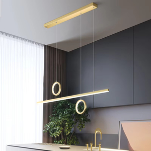Creative Designer Lineare Ciondolo Luce a Cerchio Lampadario Minimalista per Sala da Pranzo Montato a Soffitto - Product Image 2