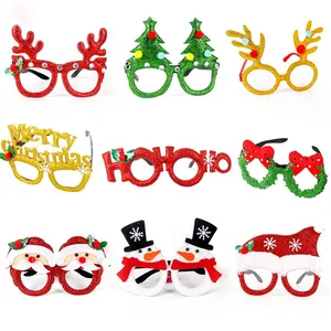 Nouveauté lunettes de noël bonhomme de neige renne lunettes paillettes lunettes de fête coloré drôle cadeaux de fête de noël