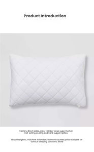 Modern 6D + 3D serat berongga berlian bantal Quilting 200TC lembut nyaman bagian belakang tidur pola Solid sumber seprai AC ODM - Product Image 4