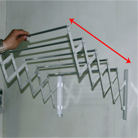 TXL608 Aluminium Extensible Mural Étendoir Vêtements Pliable Serviette Vêtements Étendoir Mural