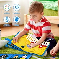 Livre d'activités en tissu feutre Montessori 3D personnalisé pour les tout-petits d'âge préscolaire, jouet d'apprentissage précoce, couleur et taille personnalisées