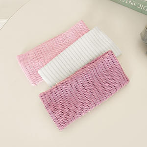 Qianjin Großhandel Elastische Gestrickte Stirnbänder Breite Einfarbige Sport-Yoga-Haarbänder Weicher Turban für Frauen - Product Image 2