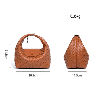 여성용 방수 수공예 숄더백 만두 디자인 지퍼 잠금 폴리에스터 안감 투 핸들 스트랩 - Product Image 2