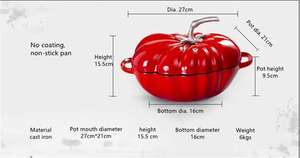 Casserole <span class=keywords><strong>en</strong></span> <span class=keywords><strong>fonte</strong></span> émaillée - <span class=keywords><strong>Cocotte</strong></span> hollandaise pour la cuisson lente de soupes, ragoûts, pain - Product Image 2