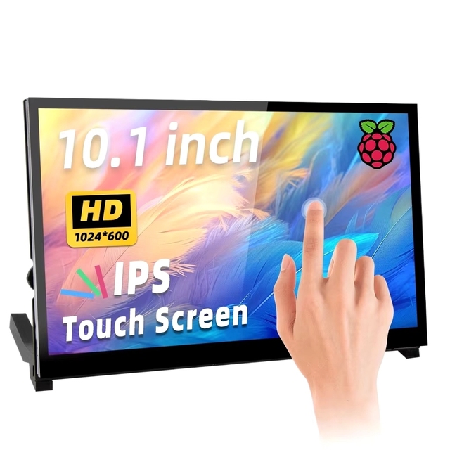 ZYSY 10.1-Inch Raspberry Pi HD/MI Display, 1024*600 IPS Capacitive Touch Screen with Speaker Stand