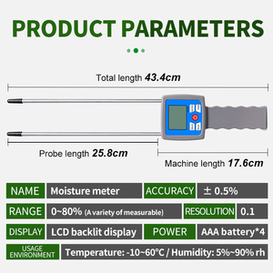 ZESHUN MT30 Tragbares Digitales Hygrometer Bodenfeuchtemessgerät 0,5% Genauigkeit 4xAA Batteriebetrieben Multifunktional für Futtergras - Product Image 6
