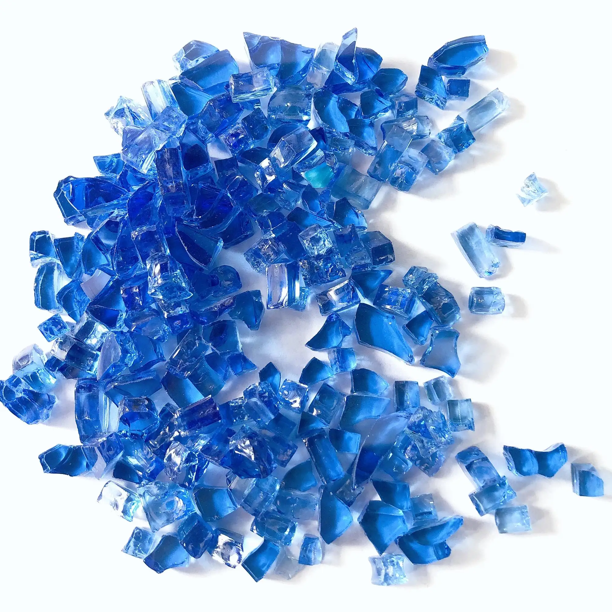 Mar de Fuego Azul de vidrio aplastado templado de piedra de cristal