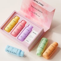 Collection de flacons cosmétiques de 350 ml aux couleurs pastel pour shampoing, lotion, après-shampoing et gel douche
