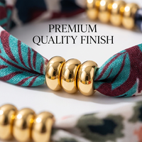 Bracelet en soie bohème SongYi pour femmes, bracelet en tissu imprimé vibrant avec perles dorées, bracelet réglable, bijoux de plage d'été