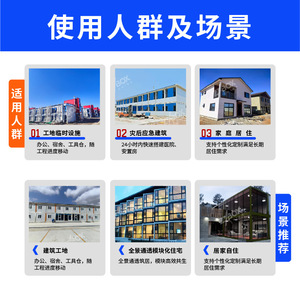 บ้านคอนเทนเนอร์สำเร็จรูปซานตง จงหยาน แบบมาตรฐาน หนาแน่น ทนทาน รูปทรงสี่เหลี่ยมผืนผ้า ดีไซน์เรียบง่าย ระบายอากาศได้ดี เหมาะสำหรับกรณีฉุกเฉิน - Product Image 3