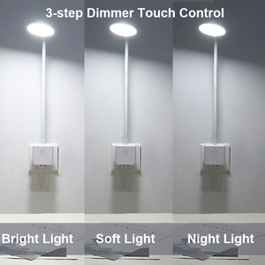 โคมไฟแบบเสียบปลั๊กระบบสัมผัส,โคมไฟ Led De Escritorio โคมไฟอ่านหนังสือตั้งโต๊ะโคมไฟอ่านหนังสือโคมไฟห้องนอนแบบยืดหยุ่นสำหรับออฟฟิศ - Product Image 4