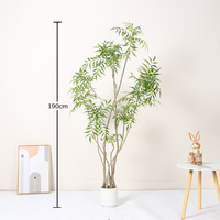 Ornement de jardin en plastique Mahonia de Fortune's, verdure artificielle pour la décoration de bureau, de jardin et de la maison, plantes artificielles