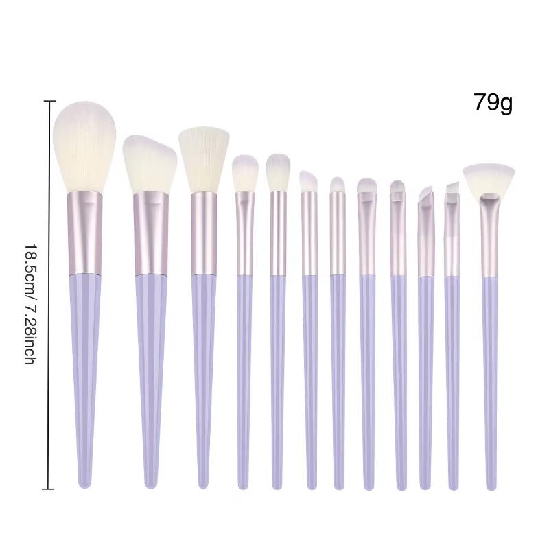 Ensemble de 12 pinceaux violets [manche en plastique, emballage OPP]