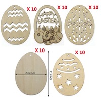 Pendentif œuf de Pâques en bois gravé au laser, artisanat DIY, ornement décoratif