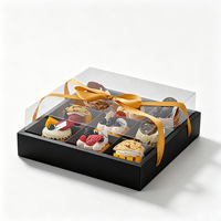 Boîtes à gâteaux transparentes personnalisées en gros avec couvercle transparent pour cupcakes aux fraises et boîtes à biscuits pour cadeaux de Noël