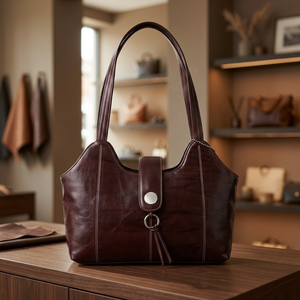 Bolso de Mano Tipo Clutch, Hecho a Mano, de Cuero Genuino, Ecológico, Resistente, Suave, Impermeable, Ligero, de Gran Capacidad, Portátil, para Llevar Cruzado - Product Image 4