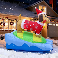 Décoration de Noël gonflable de 5 m en forme de train, rennes et pingouins, en tissu Oxford, pour extérieur, jardin, événements et fêtes