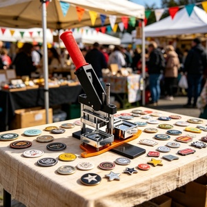 <span class=keywords><strong>Machine</strong></span> à fabriquer des badges, équipement de presse carrée pour la production d'aimants de réfrigérateur en acrylique et de badges - Product Image 2