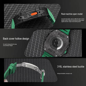 Kit de modificación de carcasa de fibra de carbono de lujo para <span class=keywords><strong>Apple</strong></span> <span class=keywords><strong>Watch</strong></span> <span class=keywords><strong>Ultra</strong></span> de 49 mm, banda de <span class=keywords><strong>reloj</strong></span> de goma de fluoruro p - Product Image 3