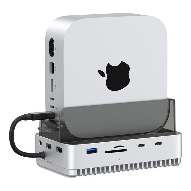 Mac Mini M4 M4 Pro Docking Station USB4 40Gbps NVMe SSD Enclosure USB C Hub M.2 SSD Dock UHS-II SD TF Card Reader 10Gbps