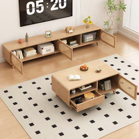 Meuble TV Rosegia en bois massif de noyer, style Shaker, simple et moderne, facile à assembler, pour salon, usage domestique, sur pied, écologique