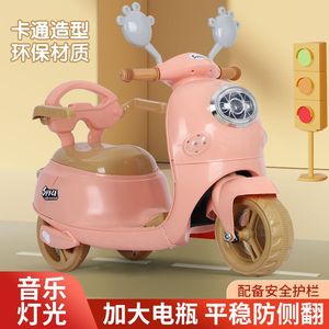 สกู๊ตเตอร์ไฟฟ้าสำหรับเด็ก สีชมพู แบตเตอรี่ 12V พร้อมไฟ ของเล่นเด็กนั่งขับ สำหรับเด็กอายุ 6-12 เดือน - Product Image 4