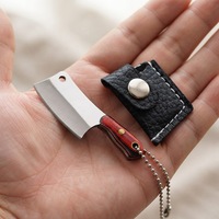Couteau de poche en acier inoxydable, mini-couteau de chef, ensemble de camping, porte-clés, manche en bois personnalisable, OEM pris en charge