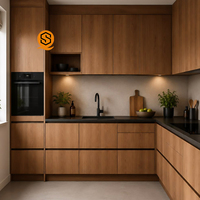 Meubles de cuisine sur mesure en mélamine de luxe CORINA avec support de dessin, planification de la disposition et coordination de l'emballage, fabriqués sur commande