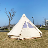 Tente pyramidale à double porte, camping en plein air, coupe-vent, imperméable, tente de camping à installation rapide, tente familiale portable