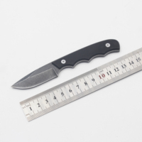 Petit couteau de survie noir pour le camping en plein air, mini couteau de cou avec étui Kydex