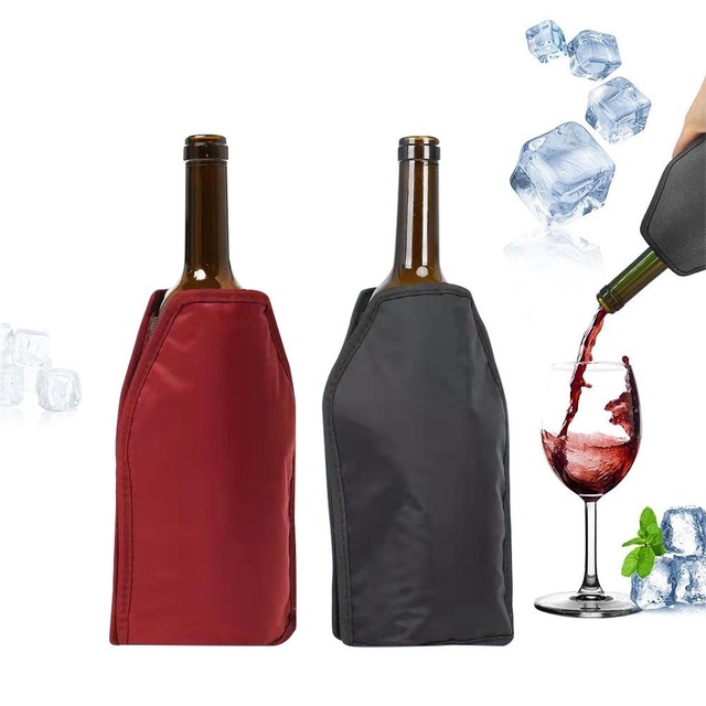 Portable Long Hours Wine Cooler Sleeve Reusable Beer Bottle Cooler Chill Freezer Ice Pack Wine Bottle Chiller Sleeve Cooler Bag