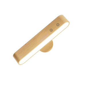 Wood <b>Wall</b> Lamp Led Touch Control Dimmable Minimalist Bedroom <b>Bedside</b> <b>Lighting</b> Beige 120cm - Product Image 5