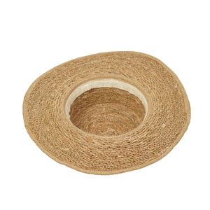 Chapeau de soleil unisexe en paille naturelle avec ruban et corde, idéal pour la plage et les activités estivales en extérieur - Product Image 3