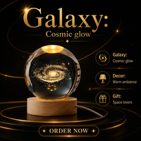 Sinyore Vente en gros économique Veilleuse de chambre DIY en forme de boule de cristal avec socle LED et gravure laser USB