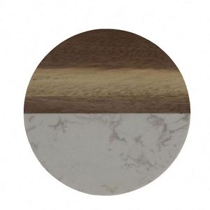 Custom Modern Marble and Acacia Wood Coasters for Stylish Home Decor - Product Image 2