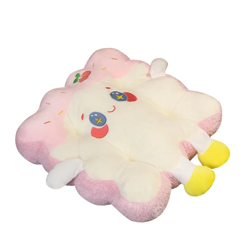 Anti slip non displacement ice cream cushion soft cute pink color 3D cloud velvet fabric ice cream plush