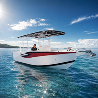 Bateau de pêche en aluminium robuste Kinocean, console centrale, pour les sorties en haute mer
