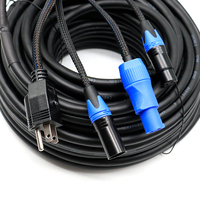 Câble Combo XLR DMX Powercon vers Prises US, EU, UK en Gros, 3/5/15 pieds, pour Alimentation et Signal, Idéal pour l'Éclairage Scénique