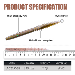Señuelos de Pesca Artificiales de PVC Suave, Acción de Natación de Alta Vibración, Flexibles, de 115 mm y 3.7 g, Venta al por Mayor de Fábrica HONOREAL OEM - Product Image 3