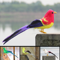 Burung-burung Kecil Berbulu Buatan Biomimikri Buatan Tangan - Dekorasi Pohon Bunga Taman Bergaya Pastoral dengan Pemasangan Gantung