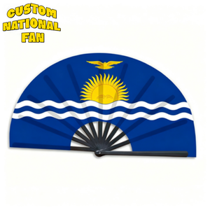Abanicos Plegables Personalizados con la Bandera de Kiribati, Abanicos Impresos al por Mayor para Carnaval, Bodas, Festivales, Fiestas, Agencias de Viajes, Regalos - Product Image 1